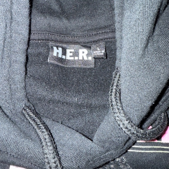 HER Hoodie Black in Color Sizes Medium or Large - Picture 5 of 6